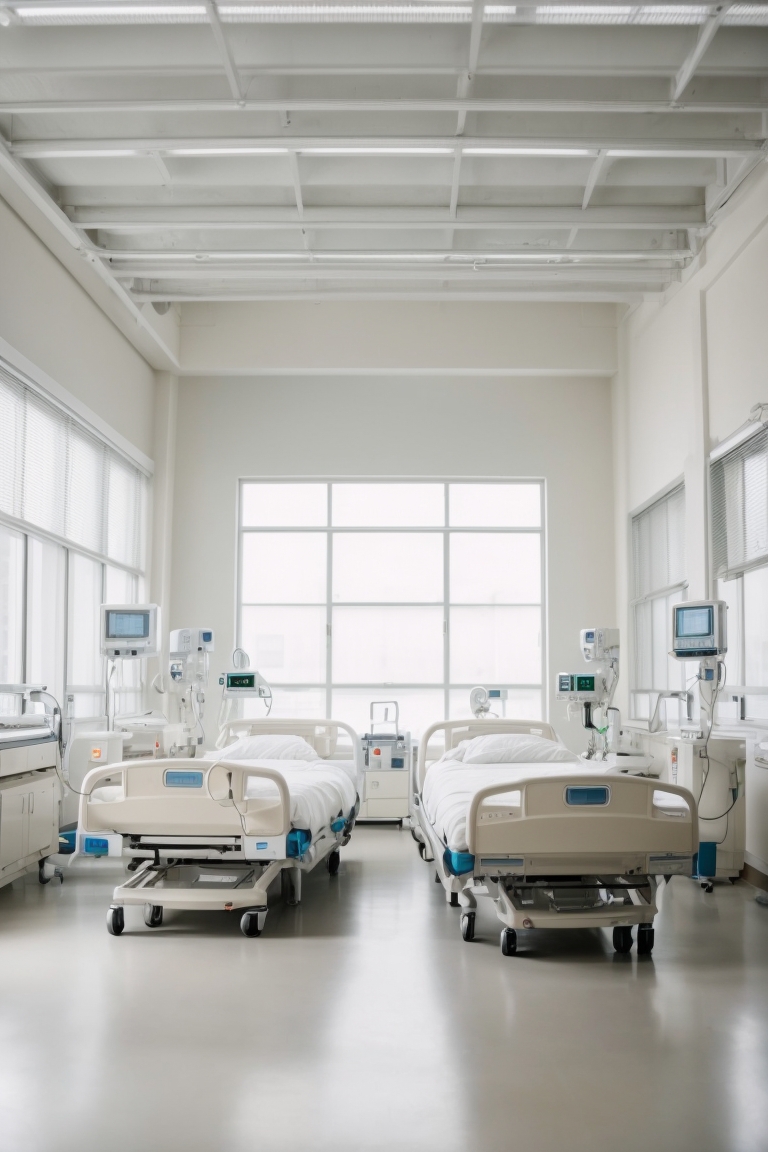 patient bed with toilet