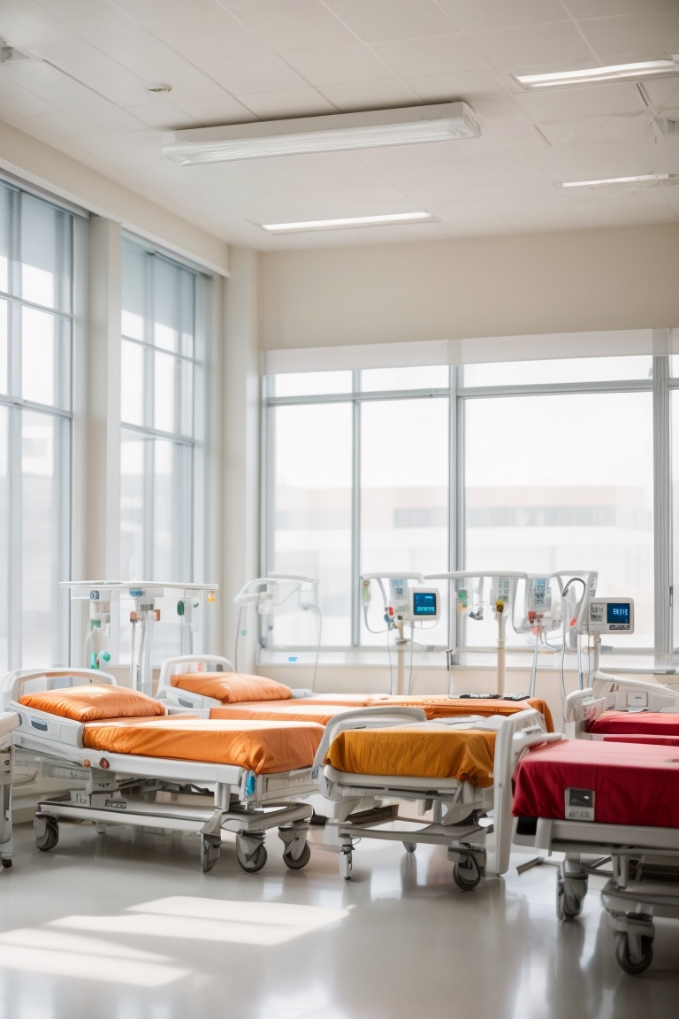 2 Crank SteelMedical Hospital bed with Driprod &Mattress