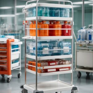5 drawer Emergency trolley - blue