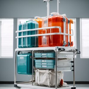 5 wheel base patient monitor trolley