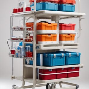 5 drawer Emergency trolley - red