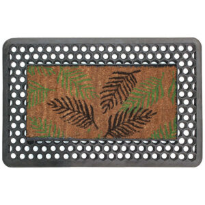 Doormat - Cast Iron Look Rubber and Coir Mat - Leaves - 75 x 45 x 1.5 cm - CMS010001