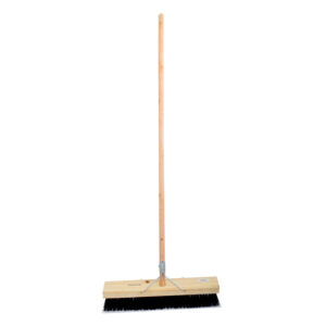 Platform Broom - Complete - Millennium - Black Synthetic Fibre - Wooden Handle - 88 Grip - 61cm - Pack of 3 - F3352