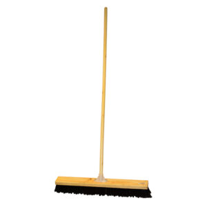 Platform Broom - Complete - Rainbow - Soft Synthetic Fibre - Wooden Screw-in Handle - 45cm - Pack of 3 - F3565
