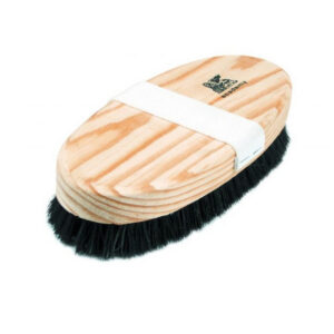 Floor Polishing Body Brush - Black Fibre - Unvarnished Back with Elastic Strap - 23cm - Pack of 5 - F4407
