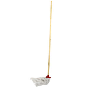 Budget Mop - Complete - Head with Plastic Socket - Wooden Handle - Pack of 5 - F8679