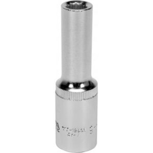 Bi-hex Deep Socket - 12 Point - Chrome Vanadium - 1/2" Connector - 76mm Length - 9mm - YT-12931