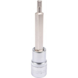 Spline Bit Socket - Chrome Vanadium - 1/2" Connector - Long - M6 x 100mm - YT-04351