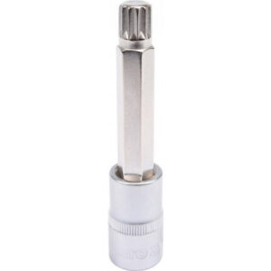 Spline Bit Socket - Chrome Vanadium - 1/2" Connector - Long - M12 x 100mm - YT-04354