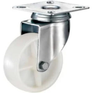 Castor Wheels - Polypropylene - Top Swivel - Fixed Plate - White - 100mm - TOOC419