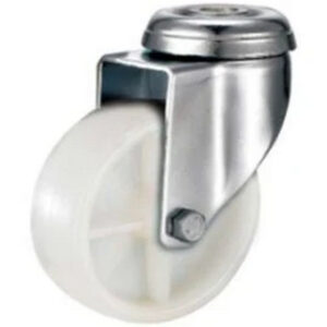 Castor Wheels - Polypropylene - Bolt Hole - Swivel - White - 125mm - TOOC421