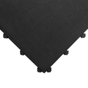 Rubber Tile - Fatigue-Lock Solid Interlocking Anti-Fatigue Mat - 50 x 50 x 2.4 cm - Black - FLS010001