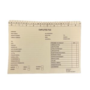 Employee Document Files - 180gsm - A4 - Pack of 250 - FILEMP001
