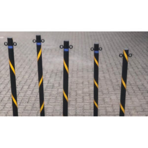 Queueing Post - Steel - Post Only - 100 x 5 (⌀) cm - Black and Yellow - SXS025BYM