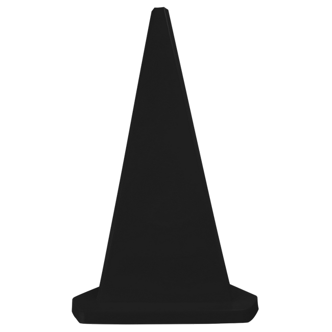 Safety Cone - Triangular - Hard Plastic - Parking Bollard - 100cm - Black - MBOL1MBL