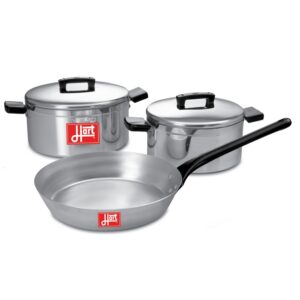 Pots and Frying Pan Combination - 5 Piece - Hart J7 Starter Set - Aluminium - 175mm and 200mm Pots - 230mm Pan - 700074