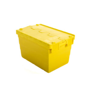Crate - Security Container - Plastic ALC - Attached Hinged Lid - 18L - 40 x 30 x 24cm - Yellow - ALC-240-Yellow