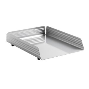 Letter Tray - Single - Fluted Steel Range - Metal - 35 x 25 x 6.5 cm - Silver - 531SI