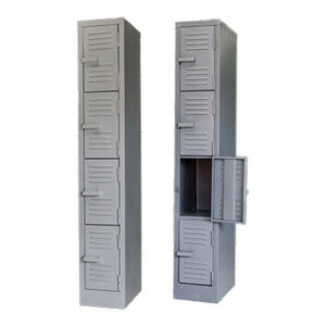 Steel Locker - Metal - 4 Tier - Four Door - 180 x 30 x 45 cm - LOC004-grey