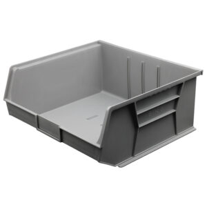 Stack & Hang Parts Storage Bin - Small Plastic Container - Size 8 - 37.5 x 42 x 18 cm - Grey - BIN-8-GREY