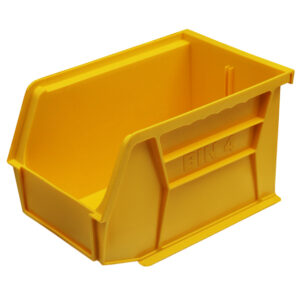 Stack & Hang Parts Storage Bin - Small Plastic Container - Size 4 - 21 x 14 x 13 cm - Yellow - BIN-4-YELLOW