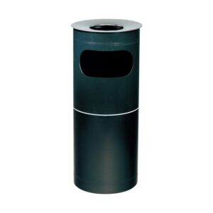 Plastic Ashtray Free Standing - With Stainless Steel Top With Opening - 240 Ø x 585 (H) mm - Colour Options - 636BL