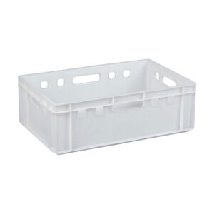Plastic Crate - Stackable - Heavy Duty - White - 60 x 39 x 19.7 cm - (MOQ 500)