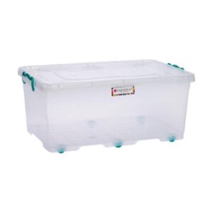 40L Clip and Lock Plastic Storage Box - Colour Options - Pack of 5