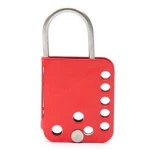Lockout Hasp - Stainless Steel - Butterfly - Red - 8 Hole - 7 x 5.8 x 0.5 cm