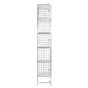 Wire Mesh Locker - Electro Plated - 5 Doors - 180 x 30 x 45cm