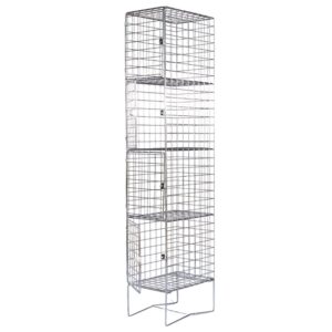 Wire Mesh Locker - Electro Plated - 4 Doors - 180 x 30 x 45cm