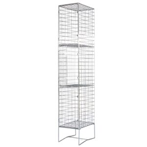 Wire Mesh Locker - Electro Plated - 3 Doors - 180 x 30 x 45cm