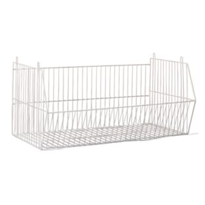 Steel Stacking Basket - White - 88 x 40 x 40 cm
