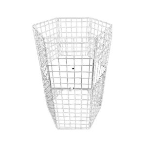 Steel Mesh Cylindrical Dump Bin - Adjustable Shelf - 60 x 60 x 97cm - White