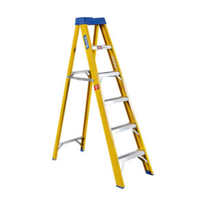 Partial Fibreglass Step Ladder - Single Sided - Industrial A-Frame - 6 Steps - 1.8m
