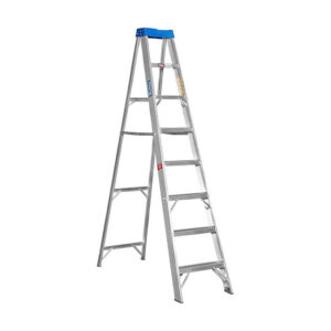 Aluminium Step Ladder - Single Sided - A-Frame - Heavy Duty Industrial - 8-Step - 2.40m
