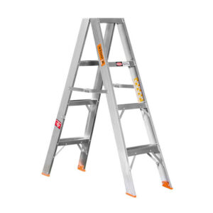 Aluminium Step Ladder - Double Sided - A-Frame - Heavy Duty Industrial - 4-Step - 1.20m