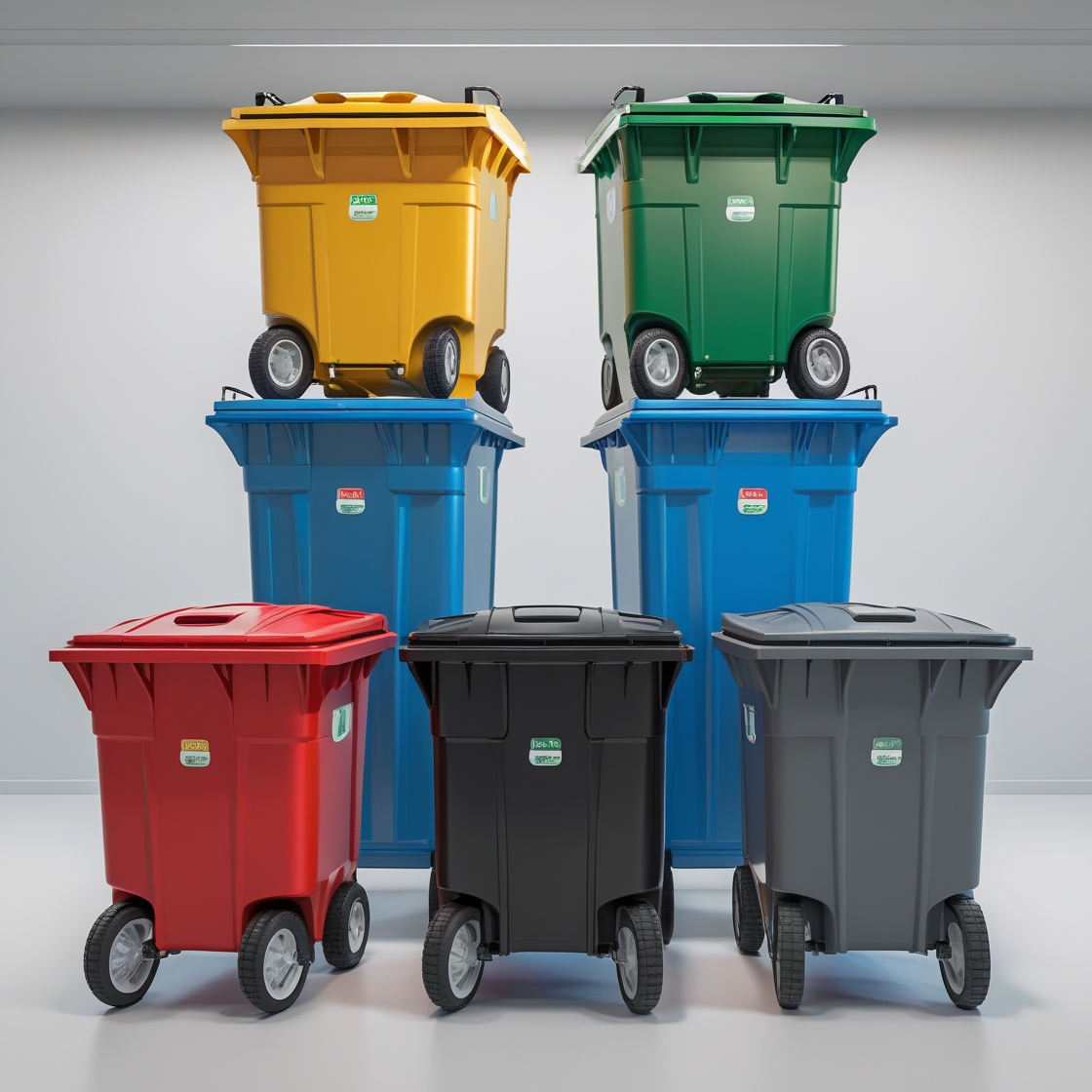 240 liter black wheelie bin