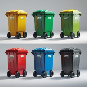 Brown 120 liter wheelie bin