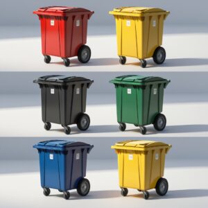 White 120 liter wheelie bin