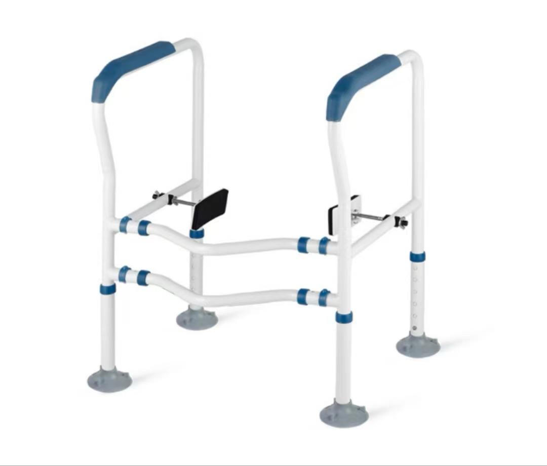 Toilet Safety Rails with Anti Slip, stand alone with backrest