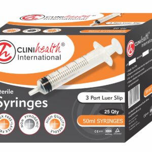 Syringe 50 3 Part L/Slip 25s CliniHealth