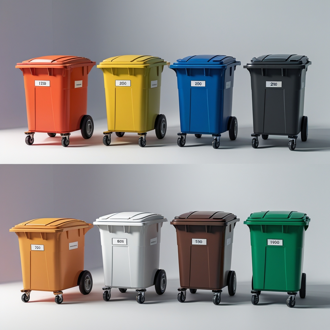 Green 1100 liter wheelie bin