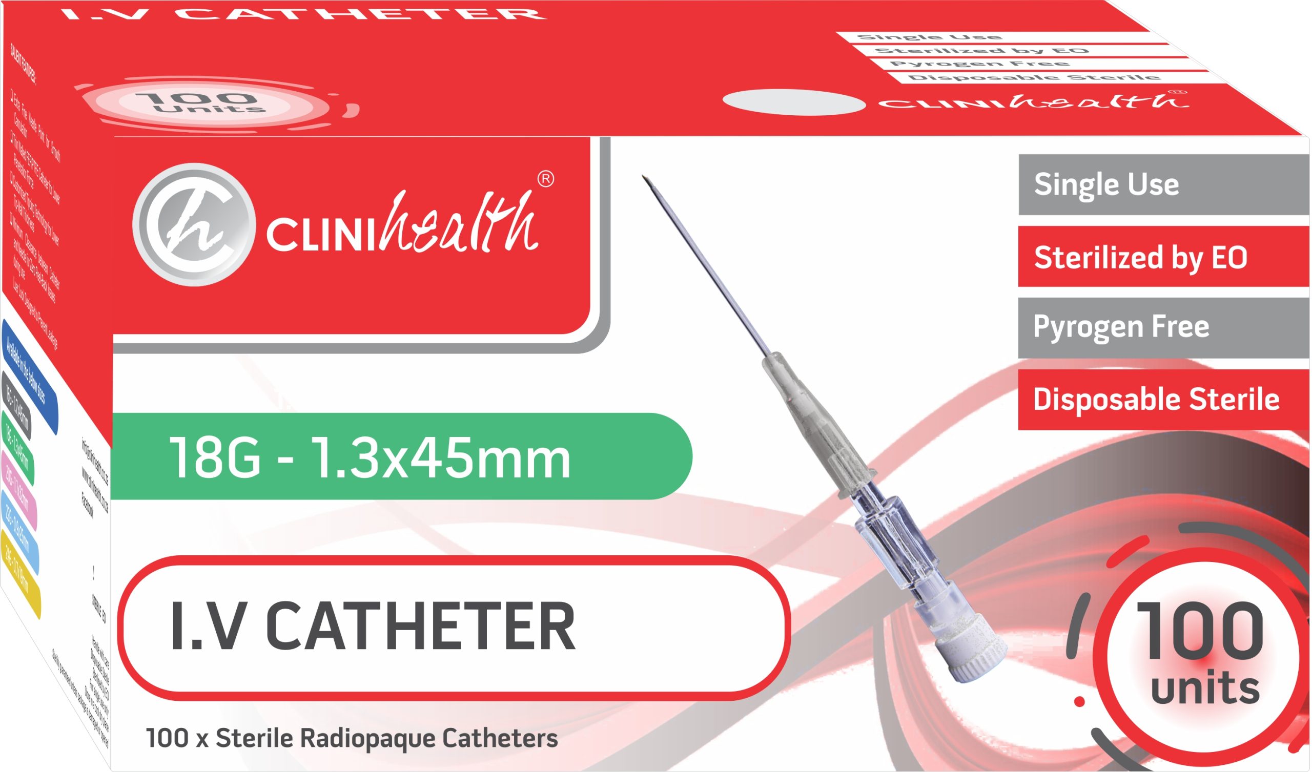 IV Catheter 18G without port and wings – 100s