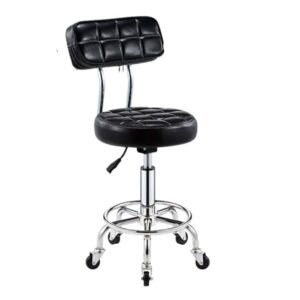 Chair Nurses Metal Black with wheels