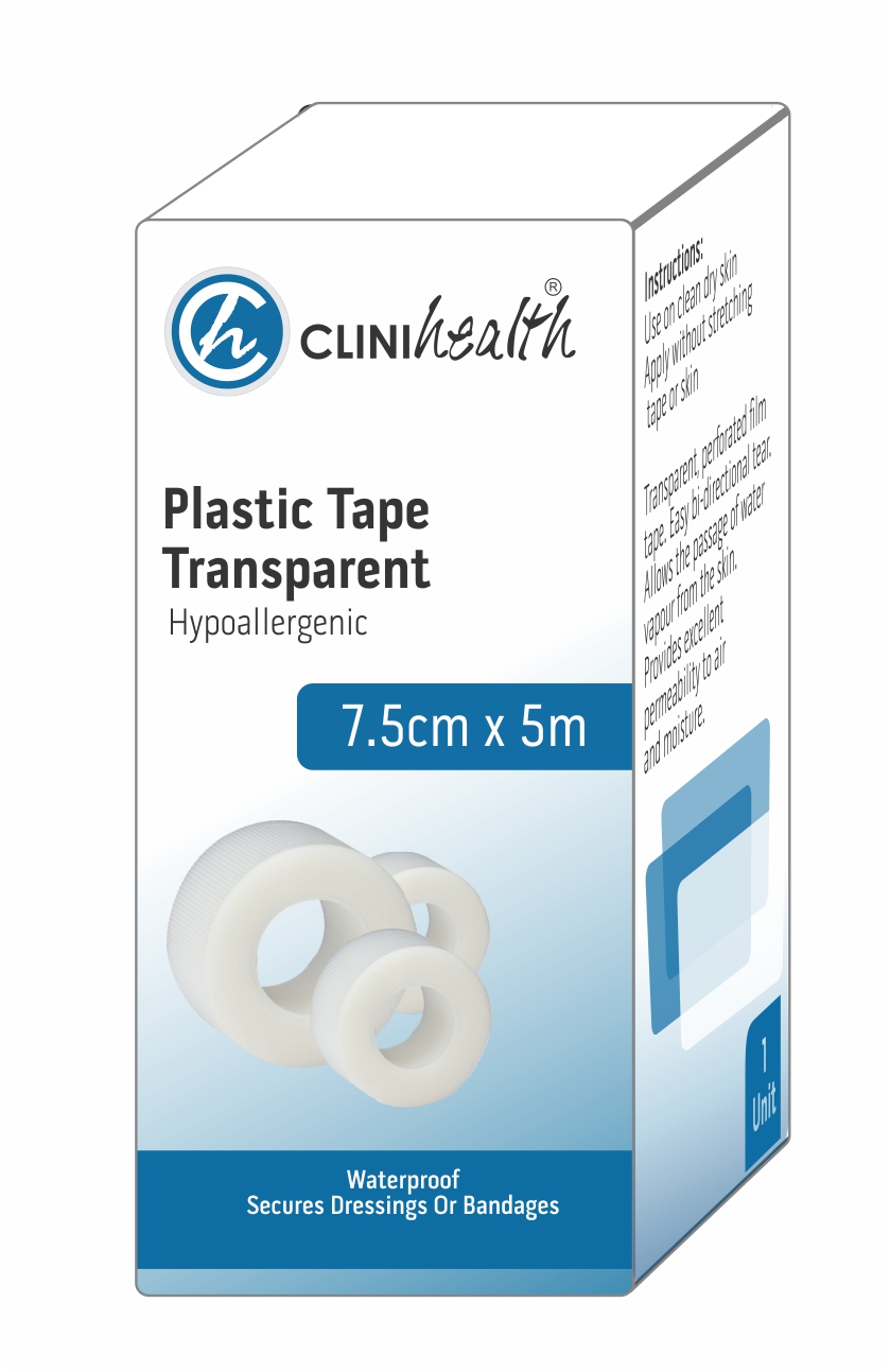 Plastic Tape Transparent 7.5cm x 5m – Singles