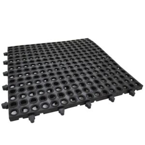 Rubber and Plastic Mat - MK3 Drainage and Bakkie - 48 x 48 x 2 cm - Black - Pack of 2 - RUBMK32