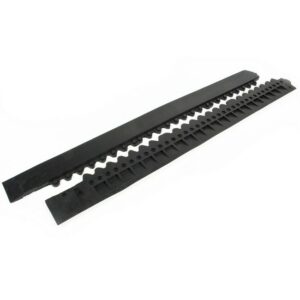 Rubber Mat Male Corner Edge - Fatigue-Step Solid Anti-Fatigue Interlocking Tile - 100 x 8 x 1.8 cm - Black - SS010002M