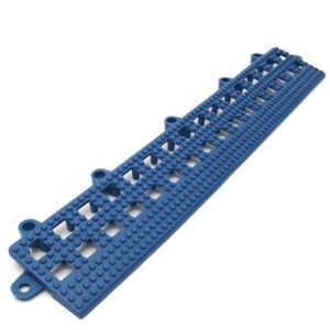 Floor Tile Female Edge - Flexi-Deck Interlinking Anti-Slip Drainage PVC Mat - 30 x 5 x 1.3 cm - Blue - Pack of 3 - FD020002F3