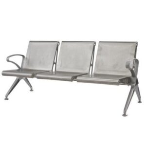 Airport Bench - Indoor and Outdoor Waiting Room Seat - Stainless Steel - Three Seater - Flat Pack - 185 x 67 x 82 cm - PF03